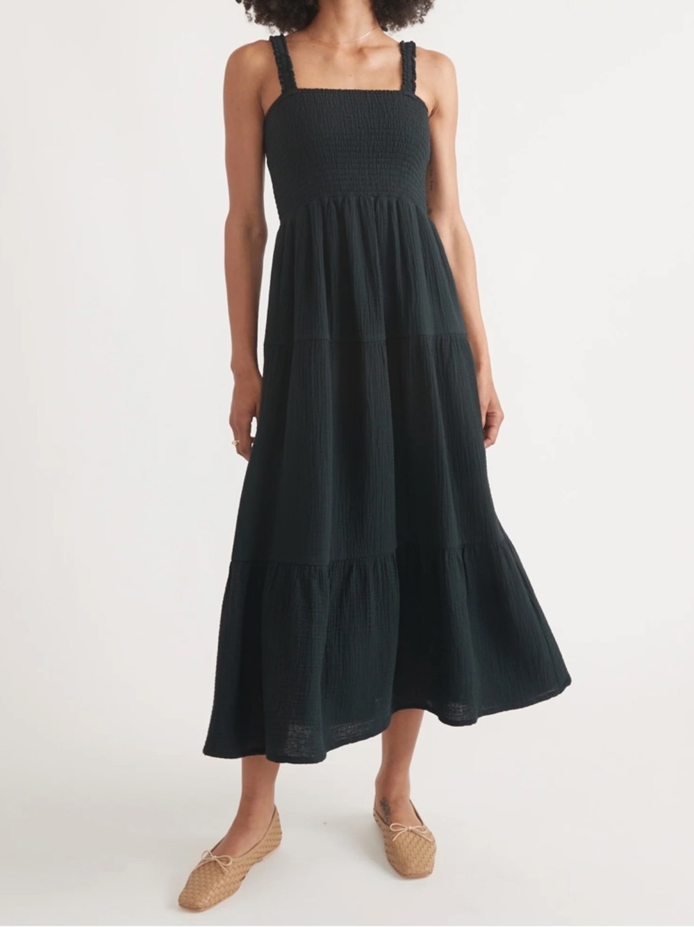 Marine Layer Black Selene Double Cloth Maxi Dress Size XLG